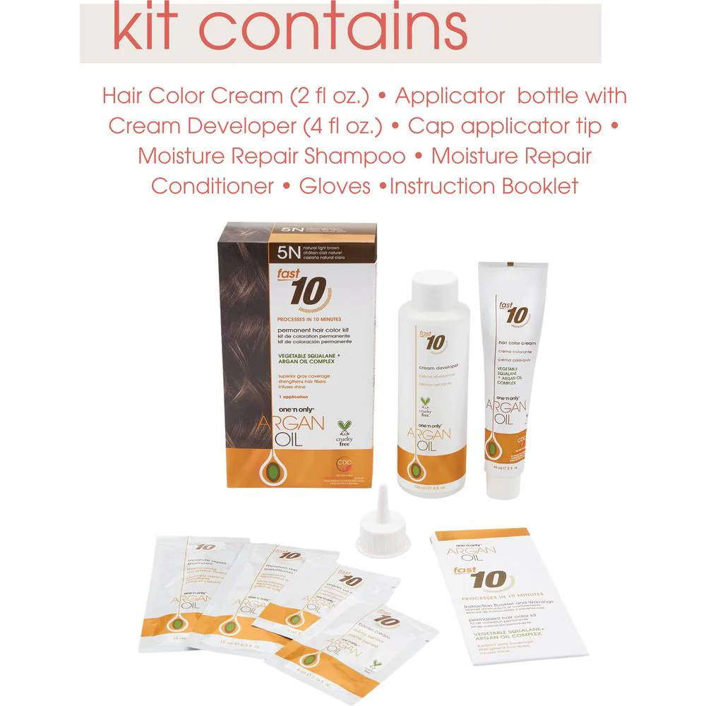 One 'N Only Argan Oil Fast 10 Permanent Hair Color Kit - 8S Sandy Light Blonde - Image 2