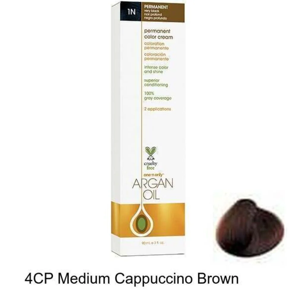 One 'N Only Argan Oil Permanent Cream Color - 4CP Medium Cappuccino Brown / 3 oz.