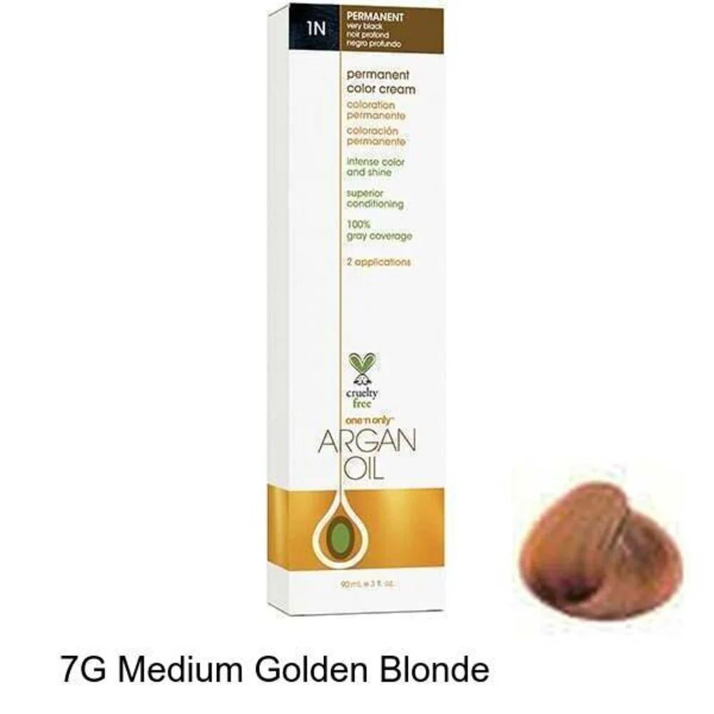 One 'N Only Argan Oil Permanent Cream Color - 7G Medium Golden Blonde / 3 oz.
