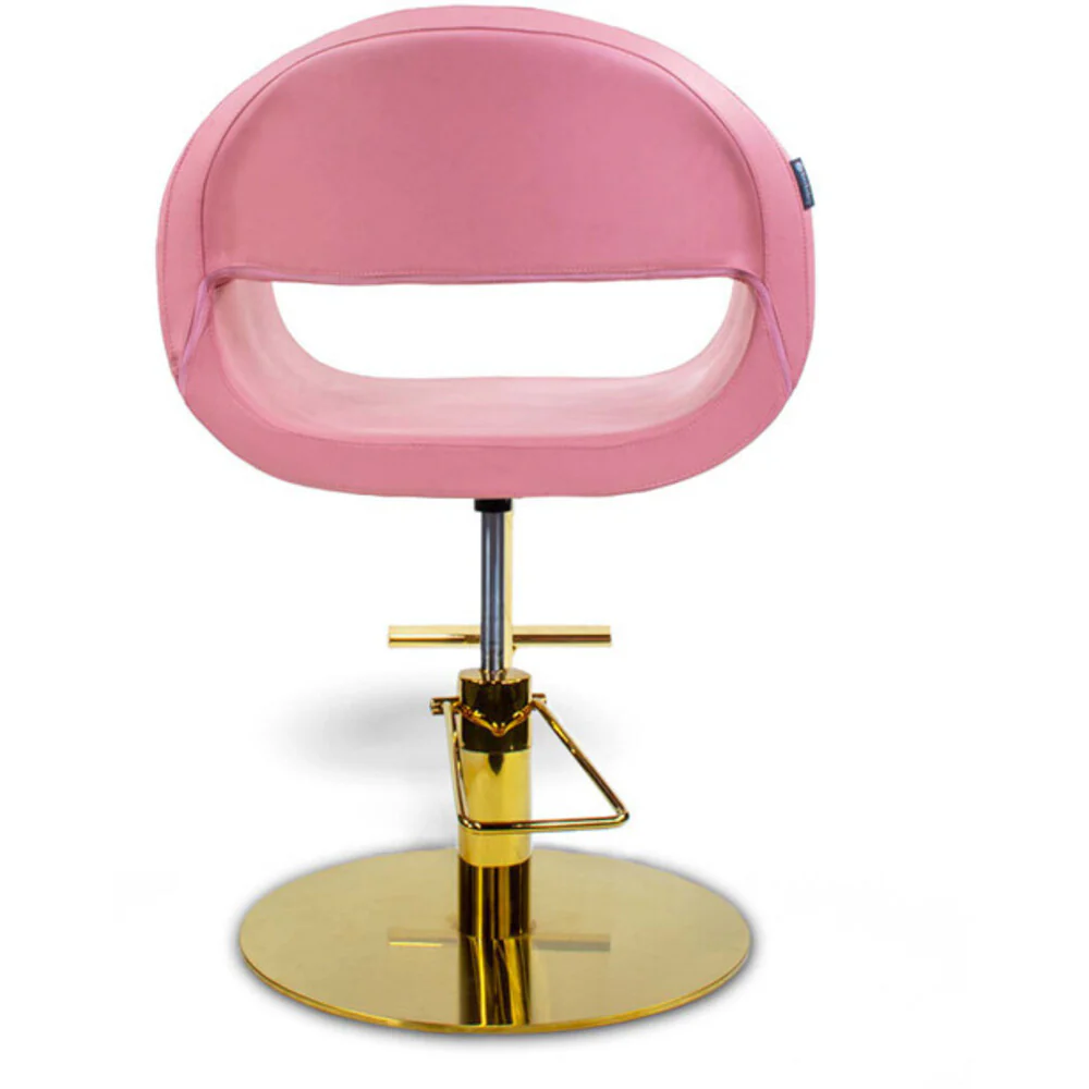 Ophelia Chic Styling Chair / Pink with Polished Gold Base by HANS Equipment - Image 2