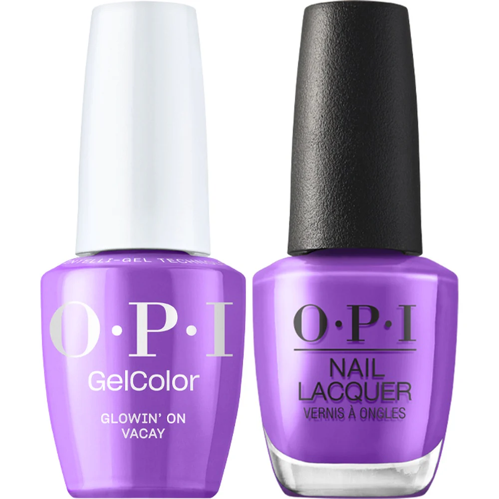 OPI Trip to the Brite Side Collection - DUO: GelColor and Nail Lacquer - Glowin' On Vacay / 0.5 oz. Each