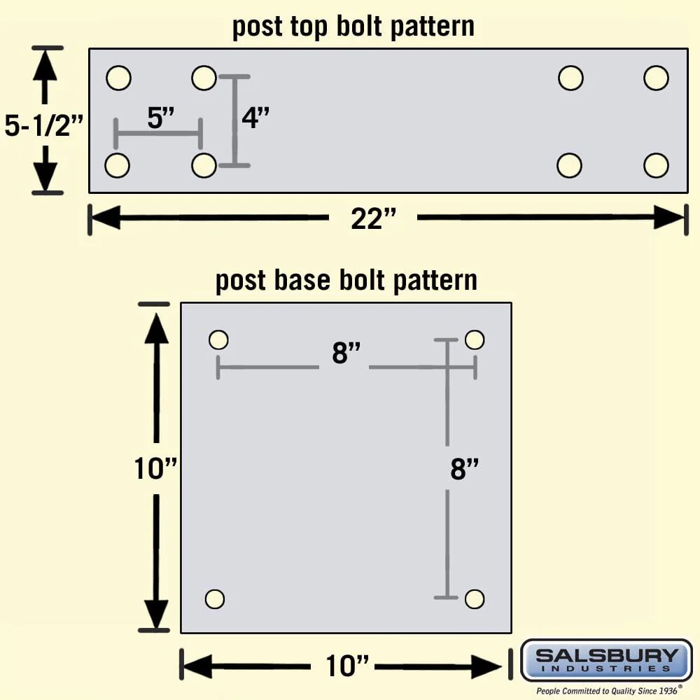 Pedestal for 6 & 7 Door High Surface Mounted Cell Phone Lockers - Aluminum by Salsbury - Image 2