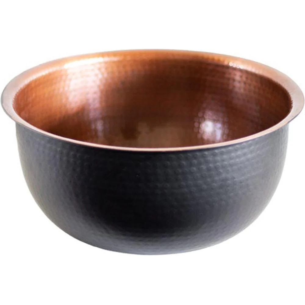 Pedicure Bowl - Hand Hammered Copper with Black Powder Coated Exterior by Noel Asmar - Image 2