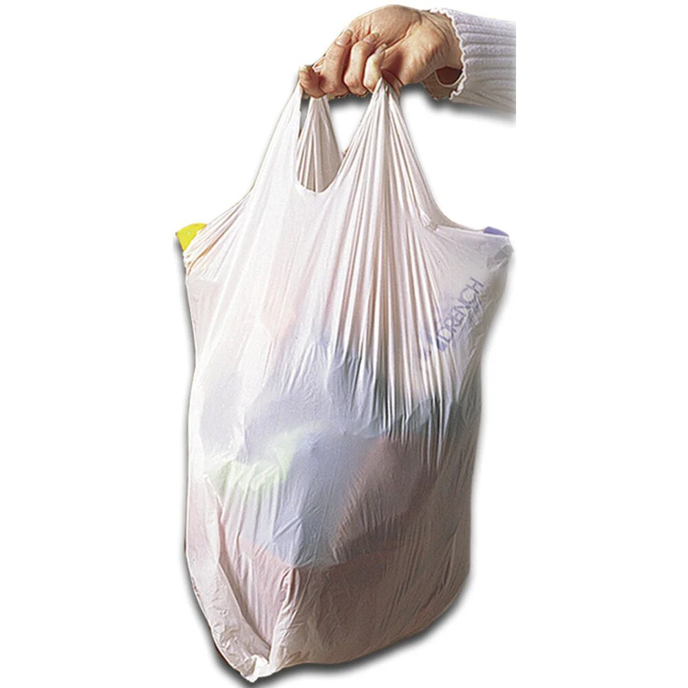 Plastic Thank You Shopping Bags for Retail / 11.5" X 22" with 6.5" Gusset / 132 Pack - Image 2