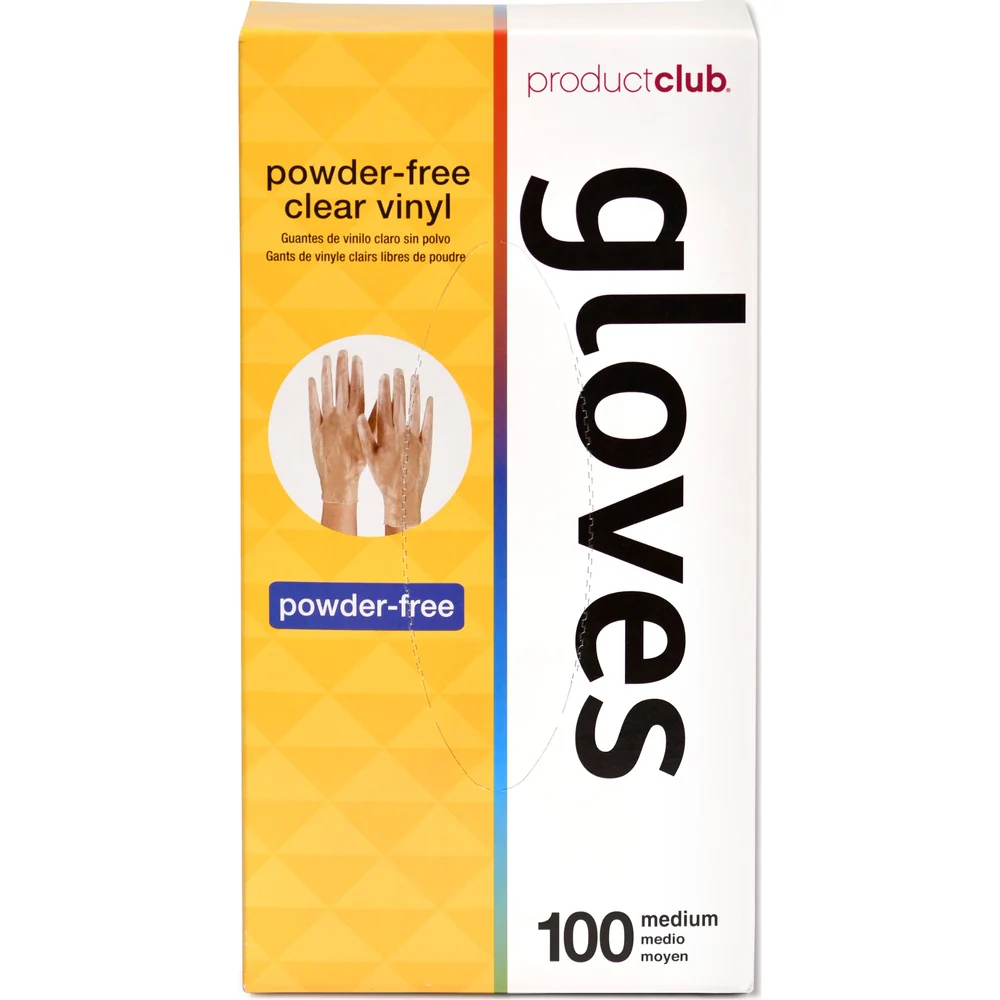 Powder-Free Clear Vinyl Disposable Gloves- Medium / 100 Count by Product Club