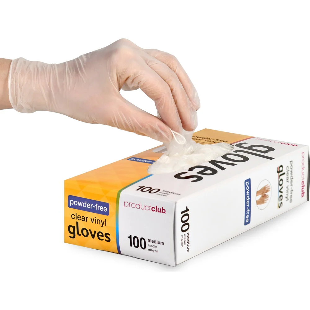 Powder-Free Clear Vinyl Disposable Gloves- Medium / 100 Count by Product Club - Image 3