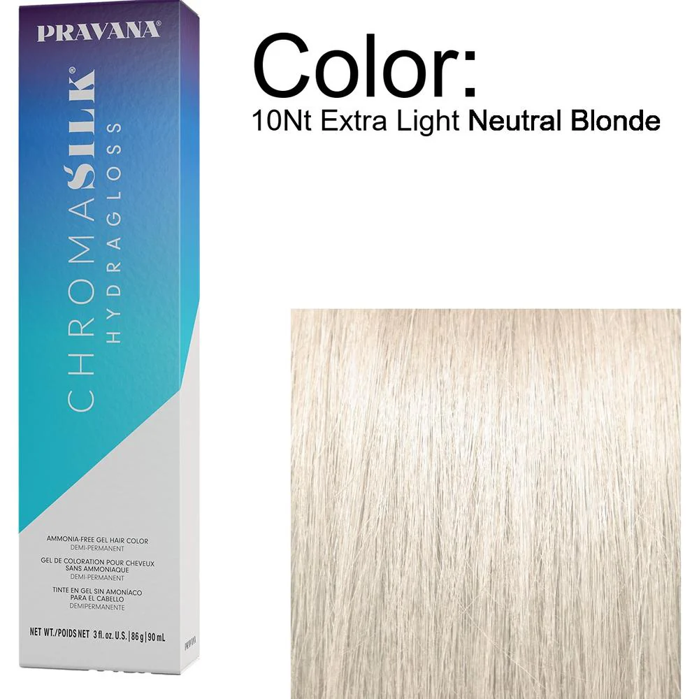 PRAVANA ChromaSilk Hydragloss Demi-Permanent Creme Hair Color - 10Nt Extra Light Neutral Blonde / 3 oz.