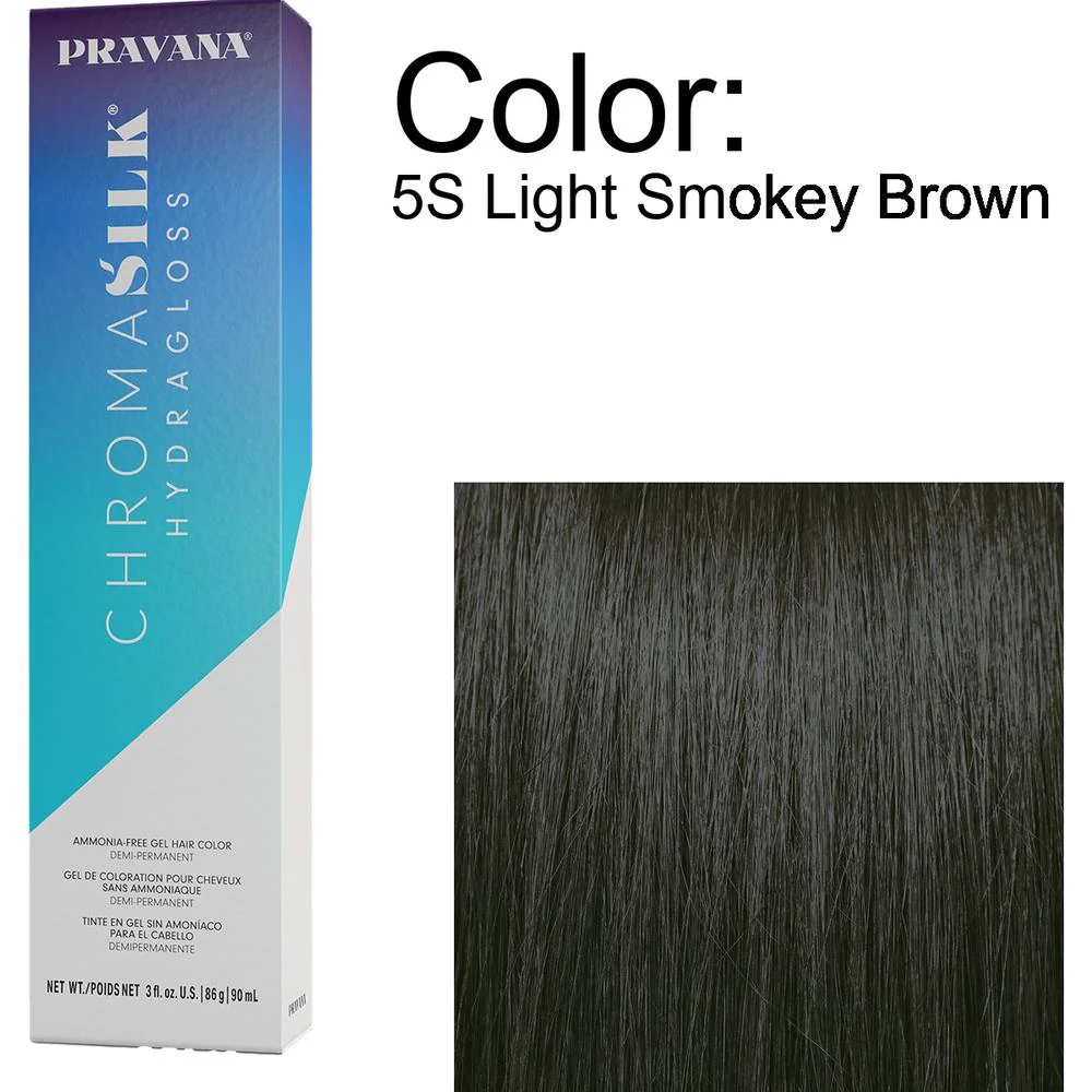 PRAVANA ChromaSilk Hydragloss Demi-Permanent Creme Hair Color - 5S Light Smokey Brown / 3 oz.