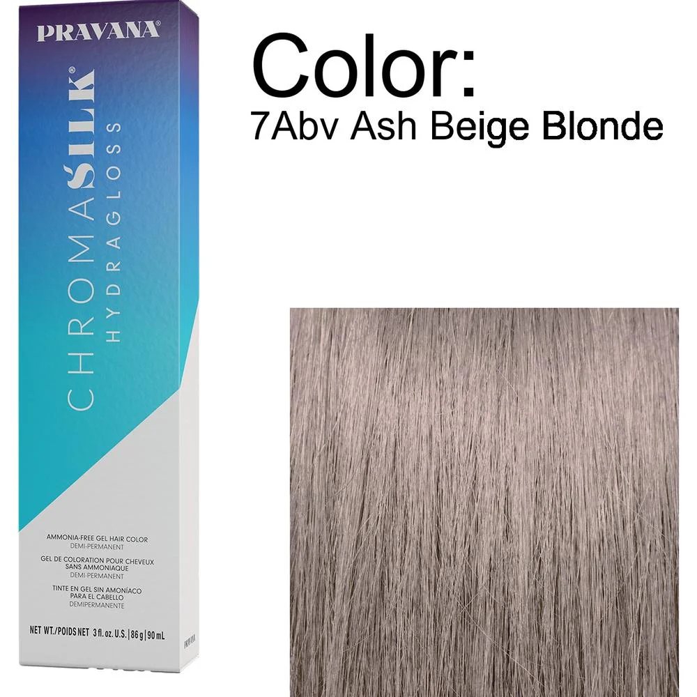 PRAVANA ChromaSilk Hydragloss Demi-Permanent Creme Hair Color - 7Abv Ash Beige Blonde / 3 oz.