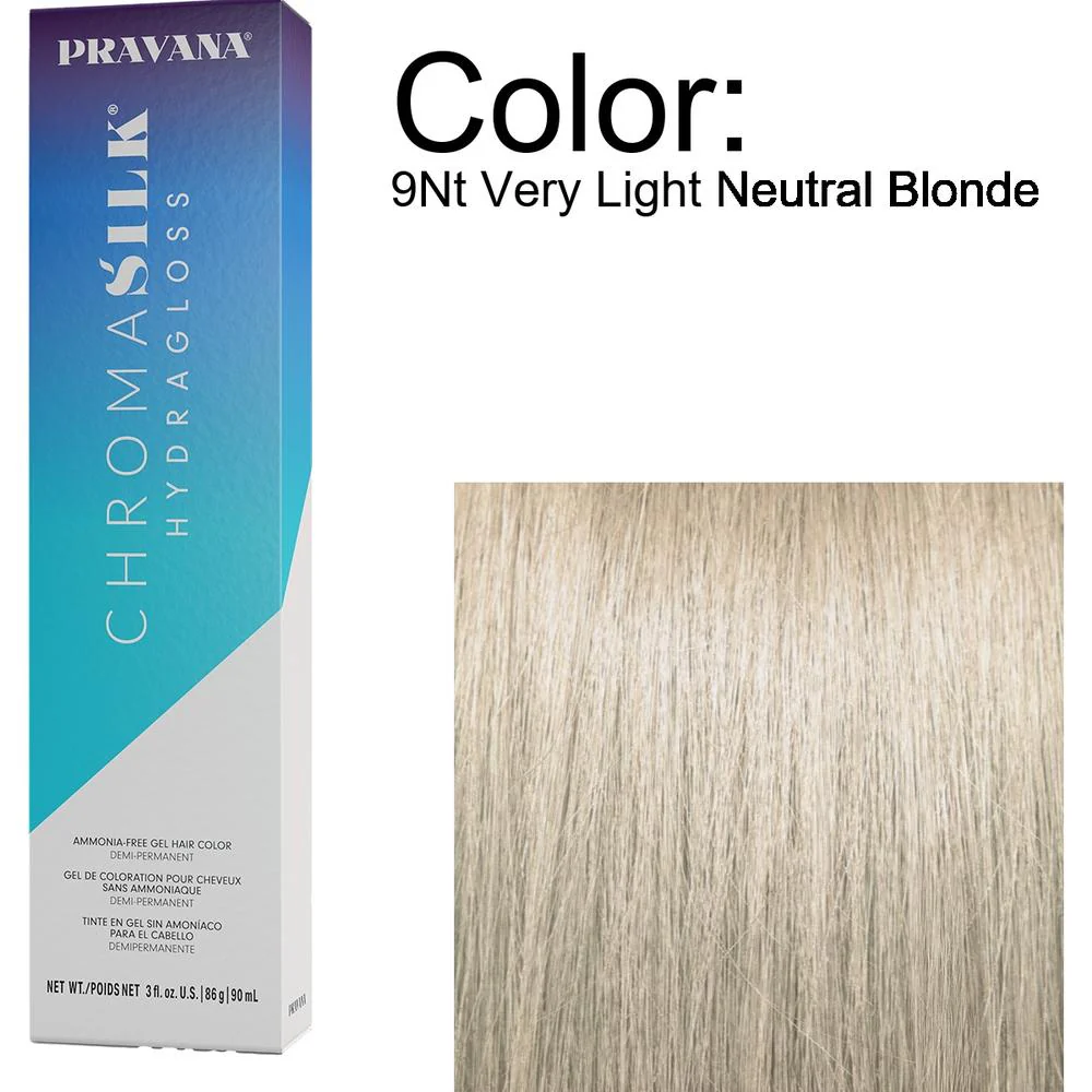 PRAVANA ChromaSilk Hydragloss Demi-Permanent Creme Hair Color - 9Nt Very Light Neutral Blonde / 3 oz.
