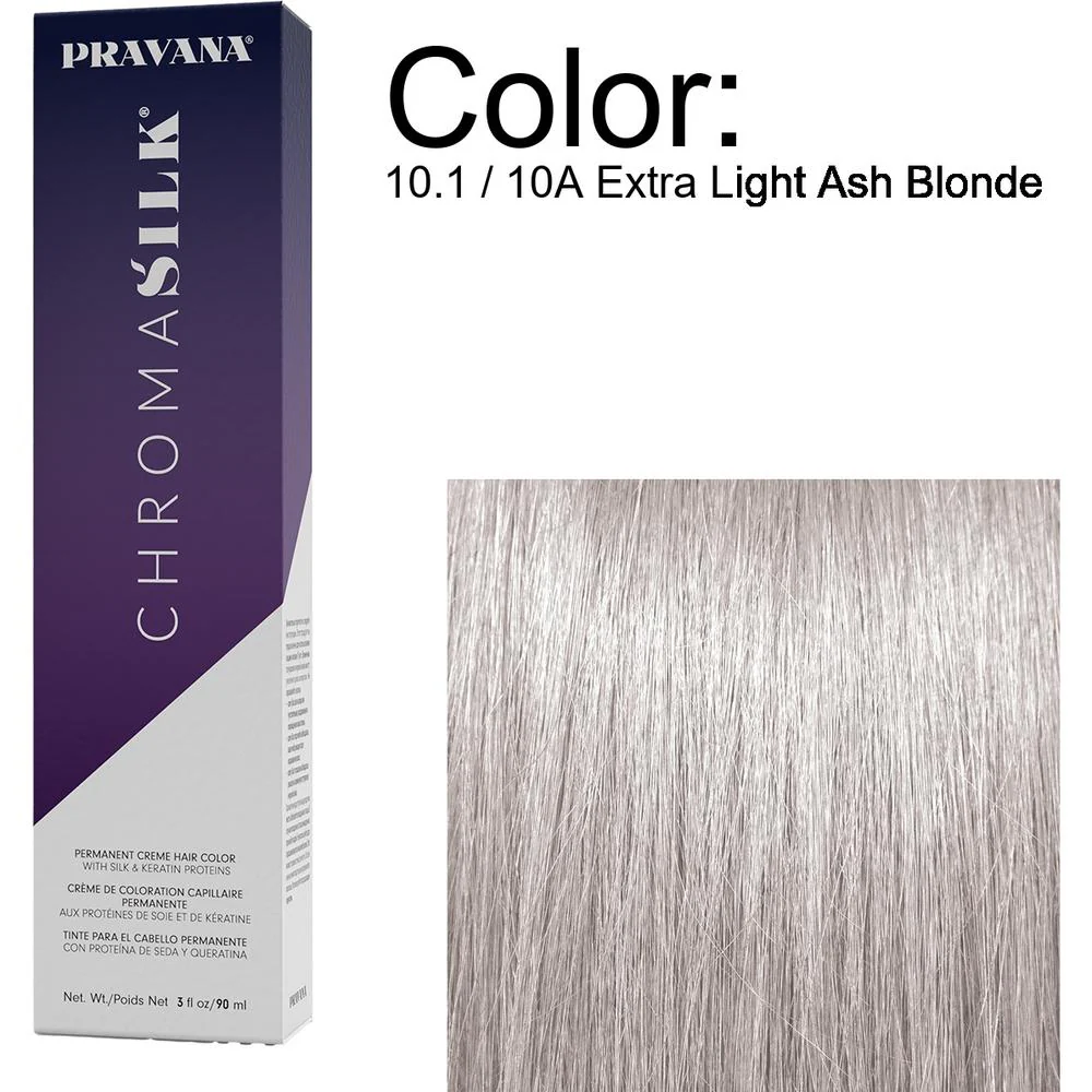 PRAVANA ChromaSilk Permanent Creme Hair Color - 10.1 / 10A Extra Light Ash Blonde / 3 oz.