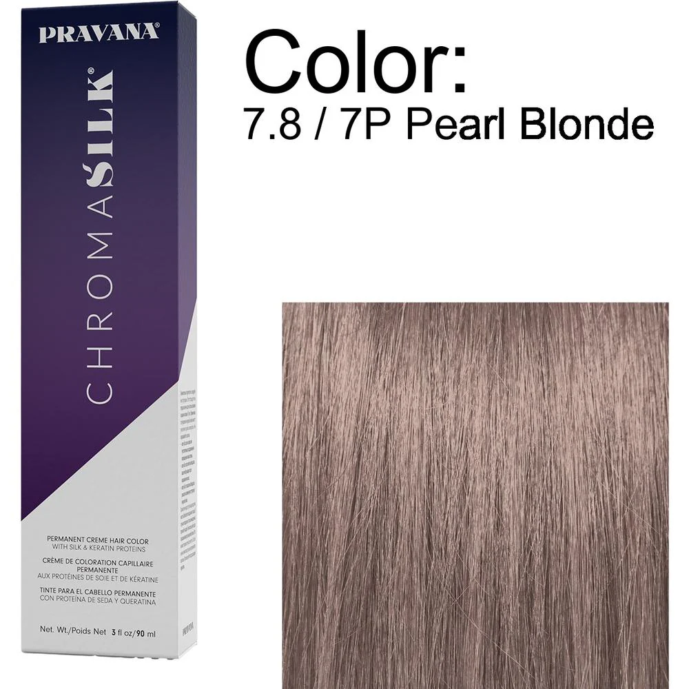 PRAVANA ChromaSilk Permanent Creme Hair Color - 7.8 / 7P Pearl Blonde / 3 oz.