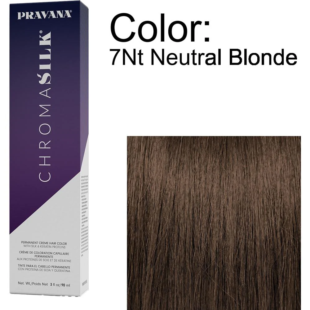 PRAVANA ChromaSilk Permanent Creme Hair Color - 7Nt Neutral Blonde / 3 oz.
