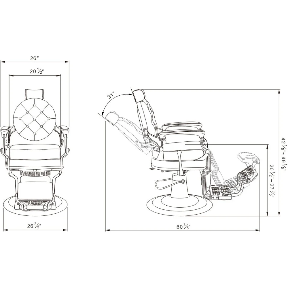 Princeton II Gold Edition Barber Chair by DIR Salon Furniture - Image 20
