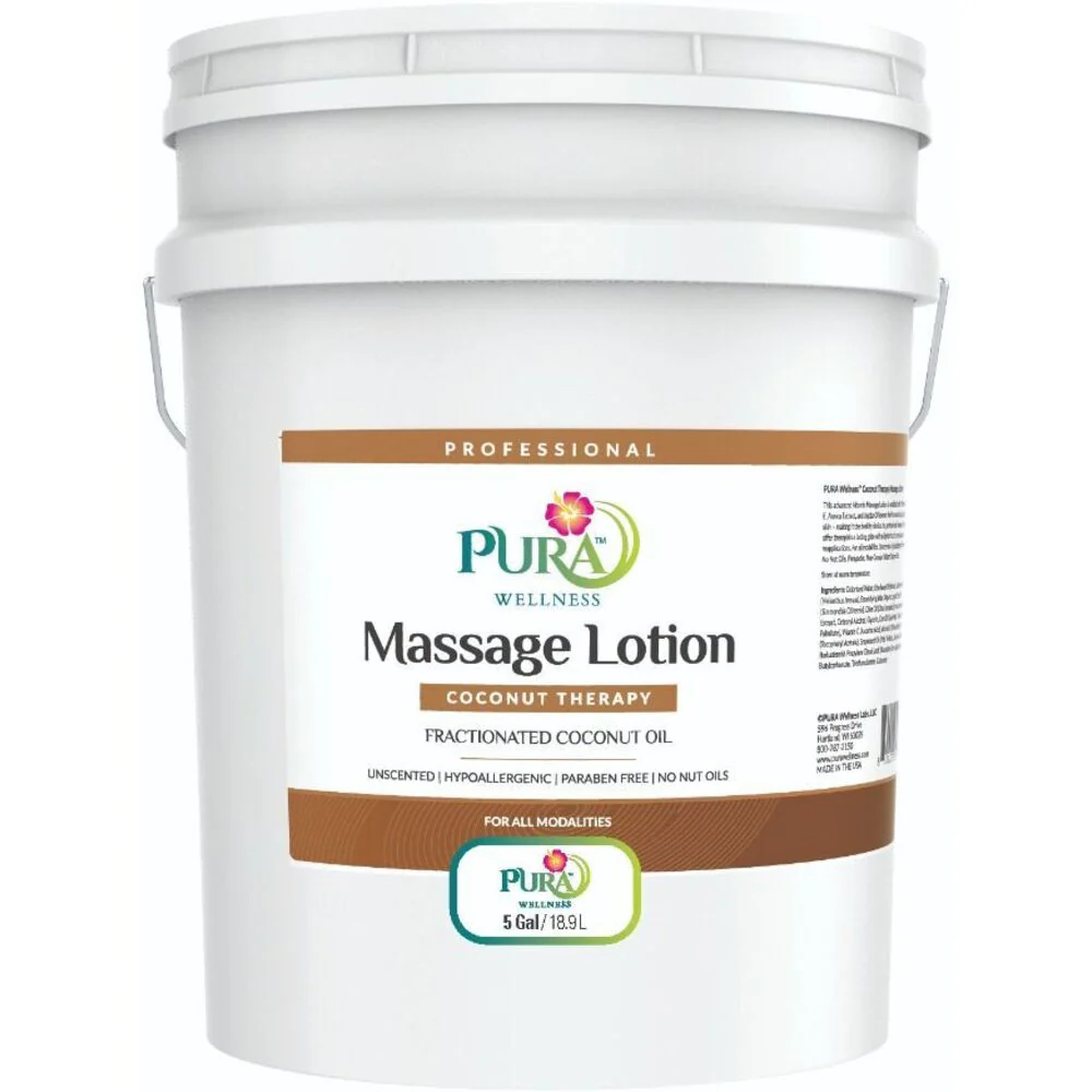 Pura 1ST Wellness Coconut Therapy Massage Lotion - Fractionated Coconut Oil / 5 Gallons - 18.9 Liters by Pura 1ST Wellness