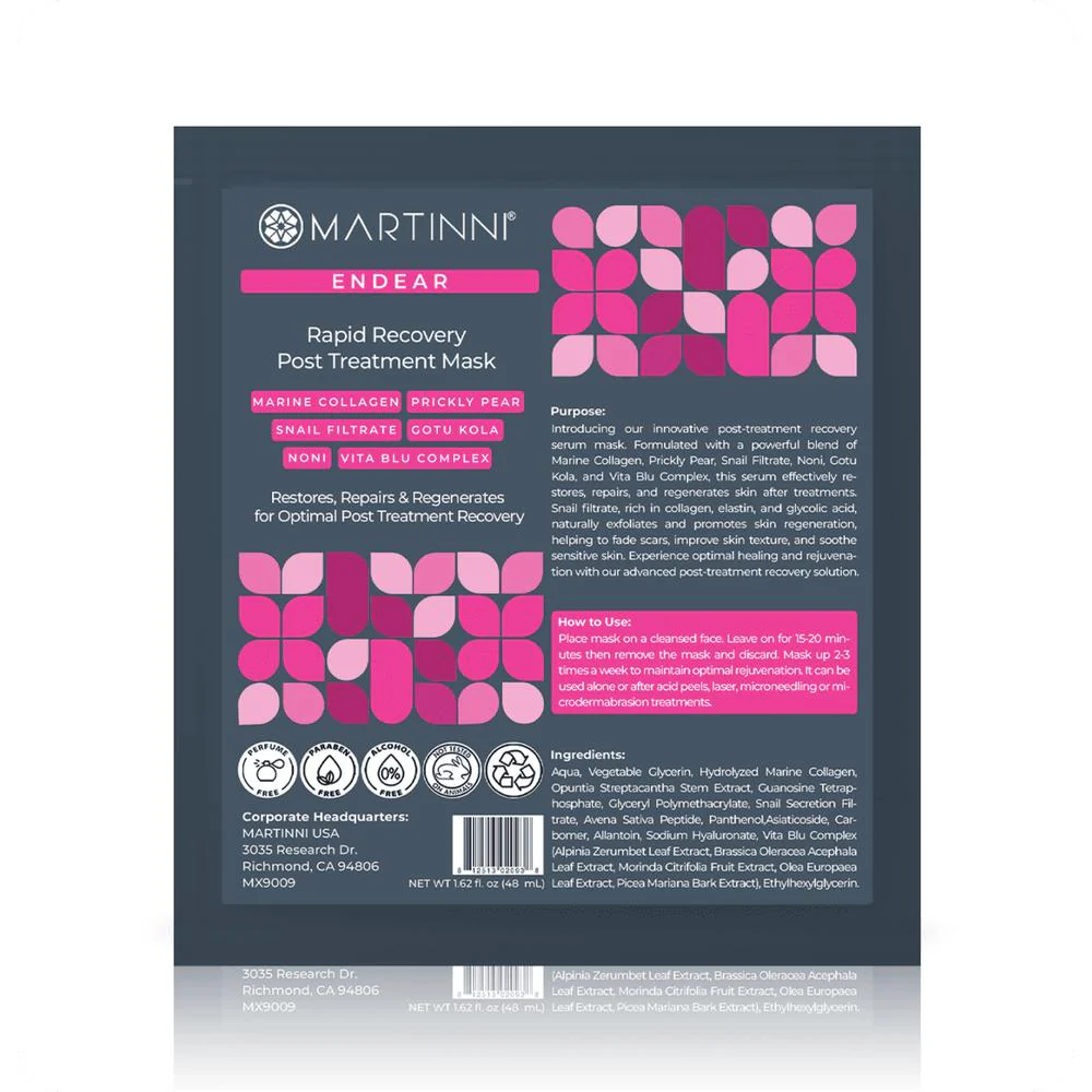 Rapid Recovery Post-Treatment Mask / Pack of 15 - Each Pre-Moistened 100% Natural and Paraben Free Mask is Single Use by Martinni - Image 2
