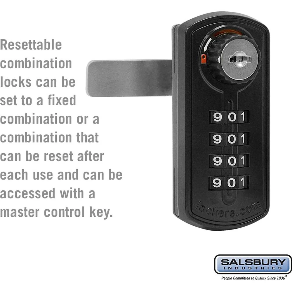 Resettable Combination Lock - Factory Installed on Metal Locker Door by Salsbury