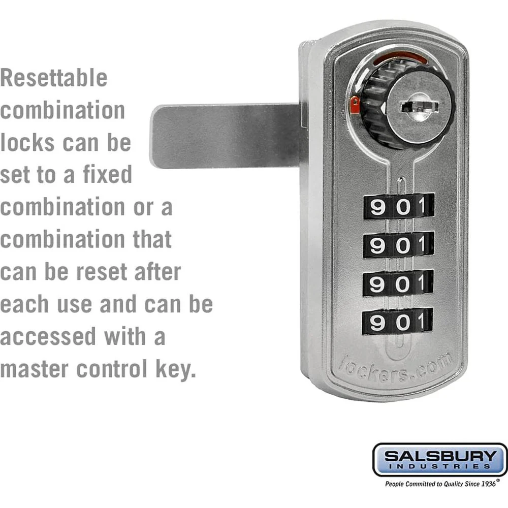 Resettable Combination Lock - Factory Installed on Metal Locker Door by Salsbury - Image 4