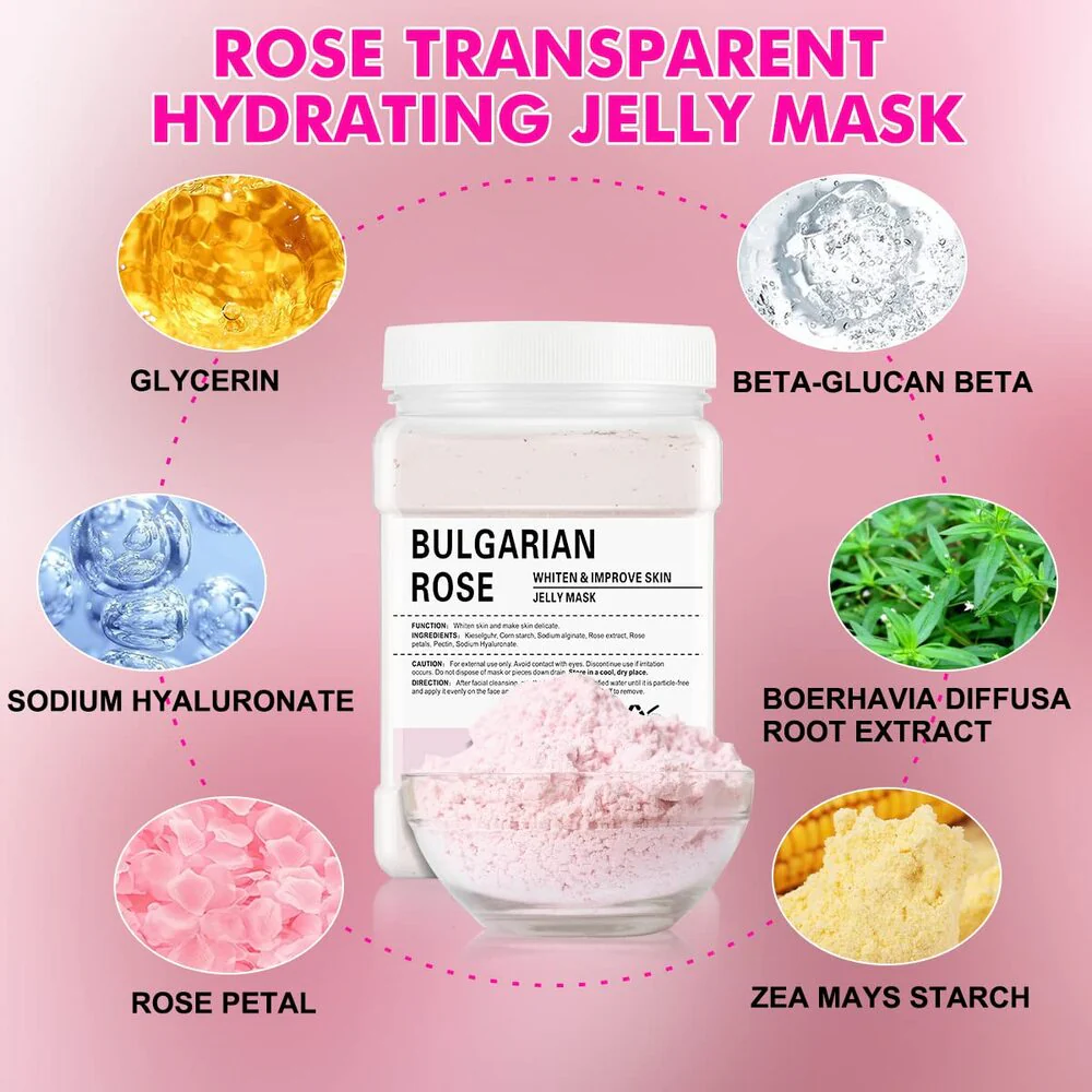 RoseRadiance Natural Rose Petal Jelly Mask / 23 oz. - 650 grams by Jeluxe Masks - Image 3