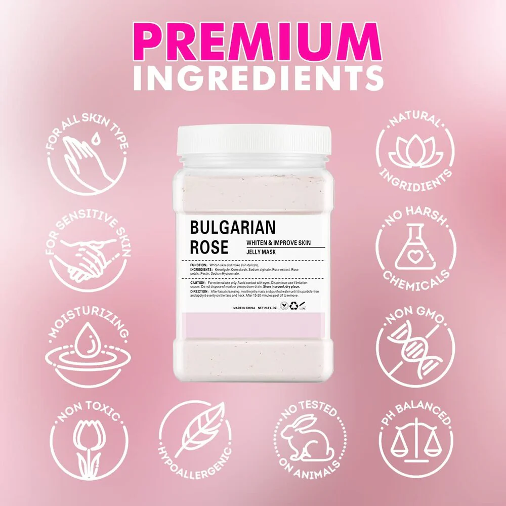 RoseRadiance Natural Rose Petal Jelly Mask / 23 oz. - 650 grams by Jeluxe Masks - Image 4
