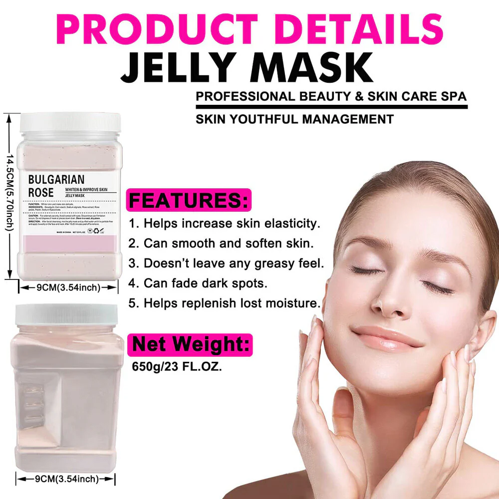 RoseRadiance Natural Rose Petal Jelly Mask / 23 oz. - 650 grams by Jeluxe Masks - Image 8