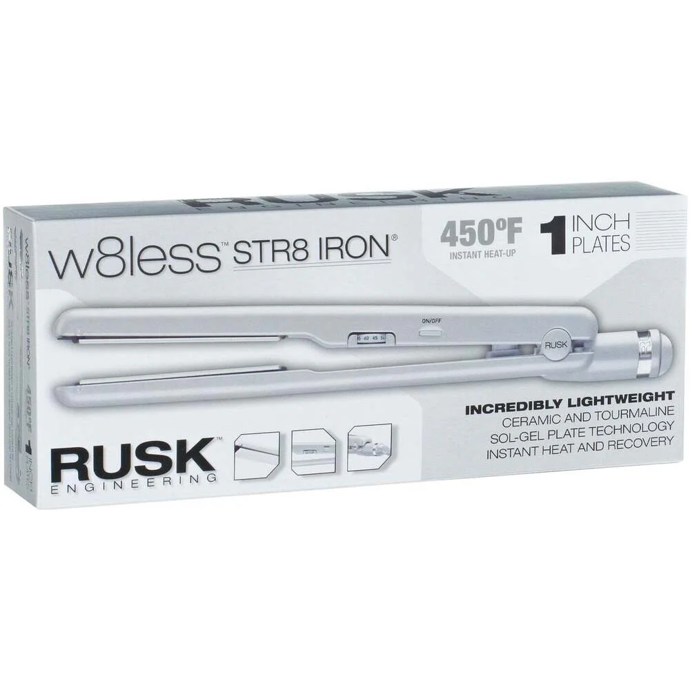Rusk W8less Ceramic and Tourmaline Str8 Iron Hair Straightener 1" - Image 3