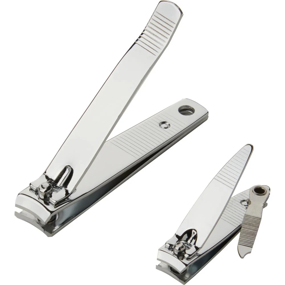 Nail Clipper Set by Satin Edge - Set of Two Clippers, One Nail and One For Toenails, With Sharp, Curved Blades For Trimming Nails