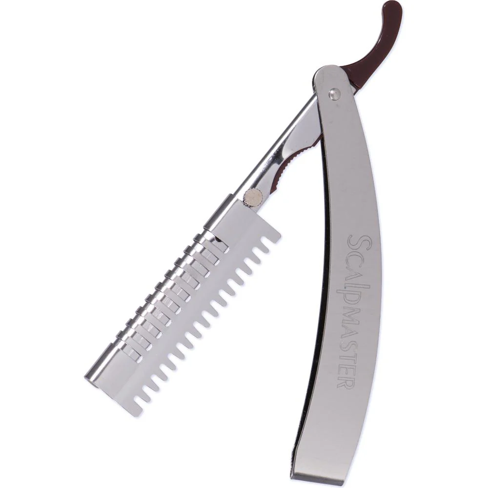 Scalpmaster - Stainless Steel Hair Shaper in a Case with 5 Blades - 7-3/4" Long