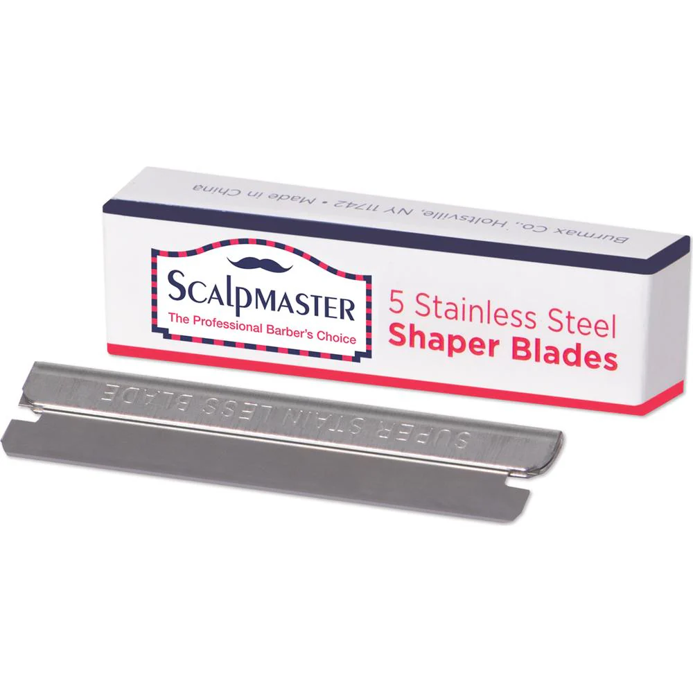 Scalpmaster - Stainless Steel Shaper Blades - Use With SC-RZKT, SC-1003, Sc-BL20, SC-1002, and SC-RAZOR / 5 Blades