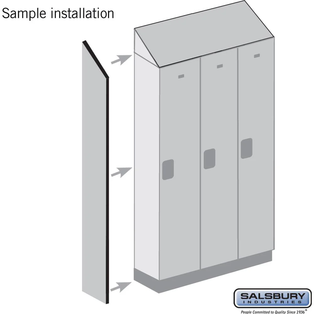 Side Panel - for 24 Inch Deep Designer Wood Locker - with Sloping Hood by Salsbury - Image 2
