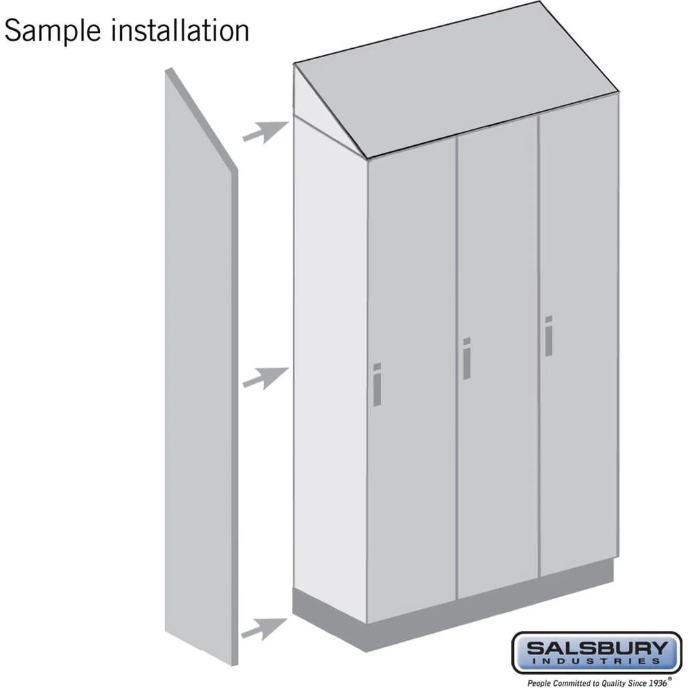 Side Panel - for 24 Inch Deep Premier Wood Locker - with Sloping Hood by Salsbury - Image 2