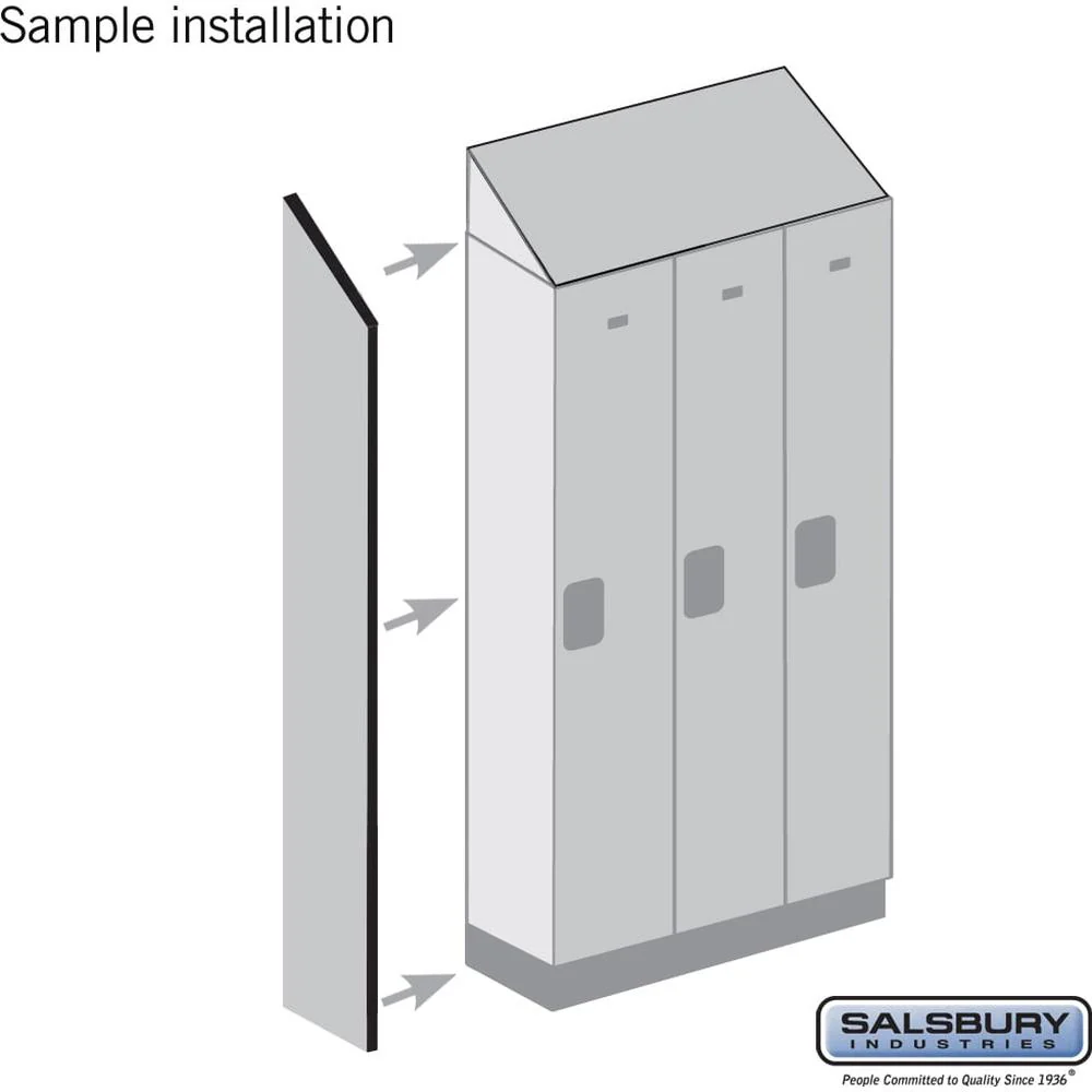 Side Panel - for 5 Feet High - 15 Inch Deep Designer Wood Locker - with Sloping Hood by Salsbury - Image 2