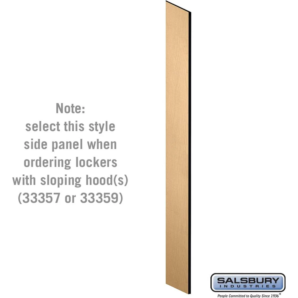 Side Panel - for 6 Feet High - 15 Inch Deep Designer Wood Locker - with Sloping Hood by Salsbury - Image 4