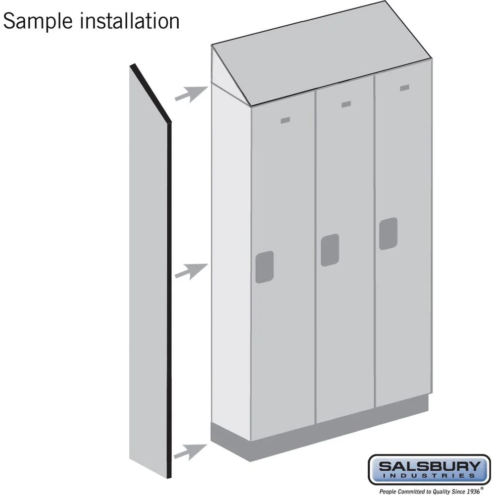Side Panel - for 6 Feet High - 18 Inch Deep Designer Wood Locker - with Sloping Hood by Salsbury - Image 2