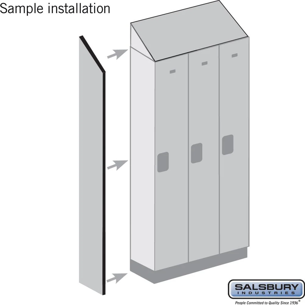 Side Panel - for 6 Feet High - 18 Inch Deep Designer Wood Locker - with Sloping Hood by Salsbury - Image 2