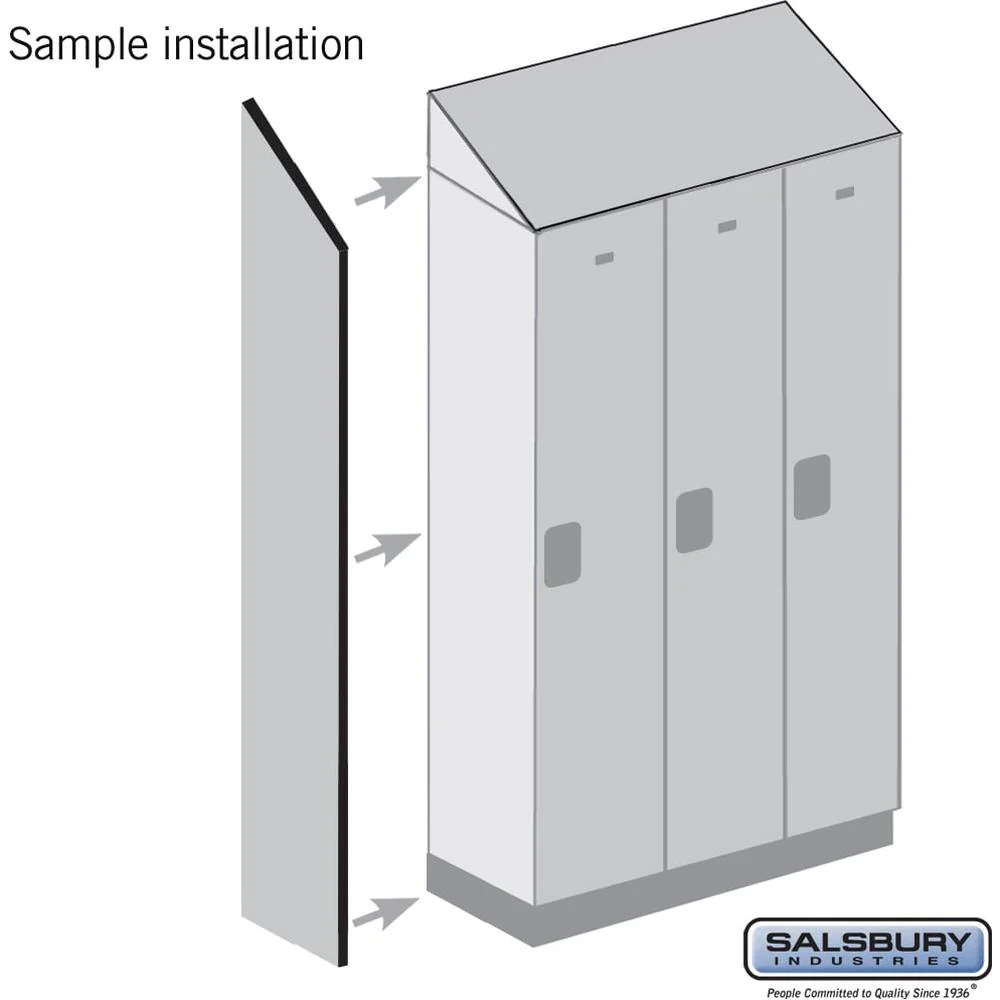 Side Panel - for 6 Feet High - 21 Inch Deep Designer Wood Locker - with Sloping Hood by Salsbury - Image 2