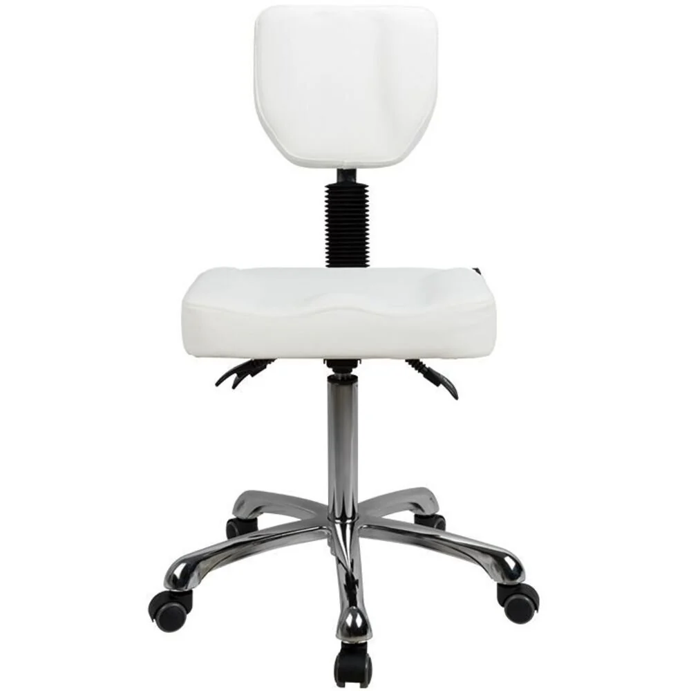 Signe Contoured Esthetic Stool with Back Support / White by Silver Spa - Image 5