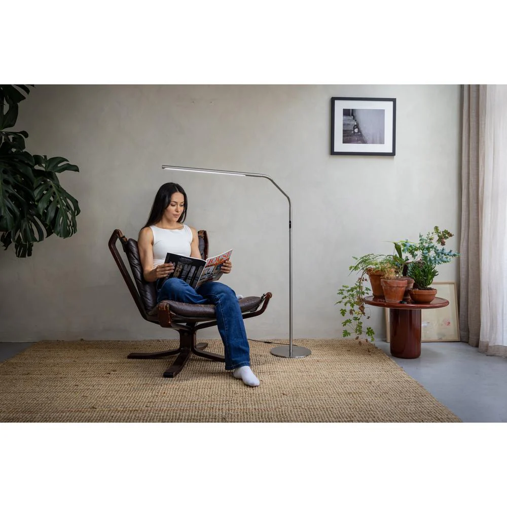 Slimline 4 Floor Lamp - Brushed Steel - The Perfect Manicure Lamp - Image 4