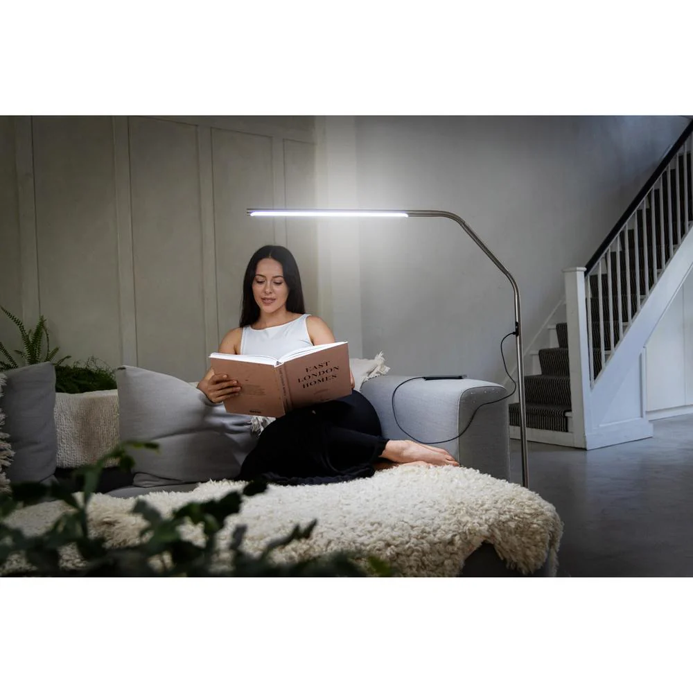 Slimline 4 Floor Lamp - Brushed Steel - The Perfect Manicure Lamp - Image 6