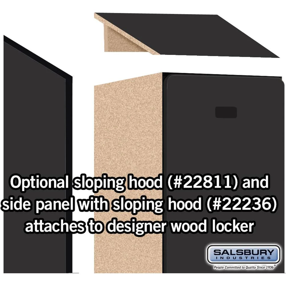 Sloping Hood - for 18" Wide - 21 Inch Deep Designer Wood Locker - 1 Wide by Salsbury - Image 2