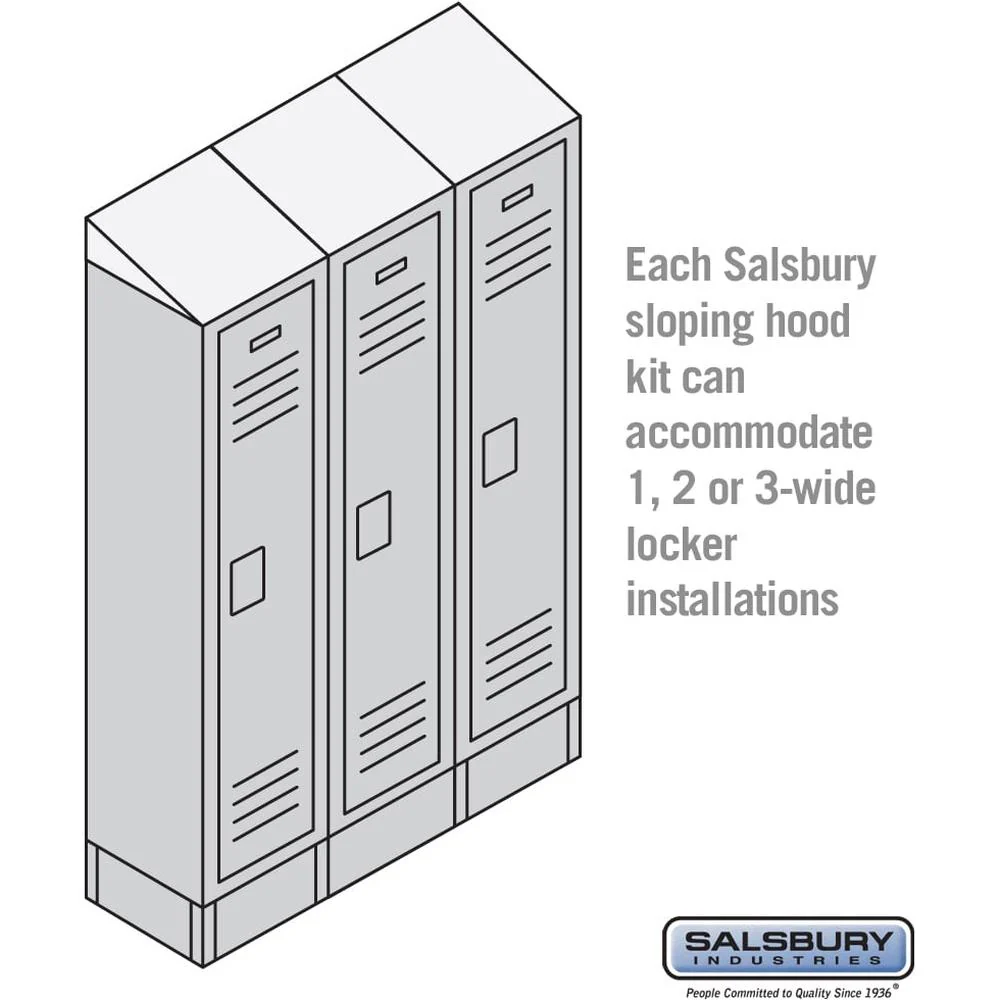 Sloping Hood - for up to (3) 18 Inch Wide Lockers - 18 Inch Deep by Salsbury - Image 2