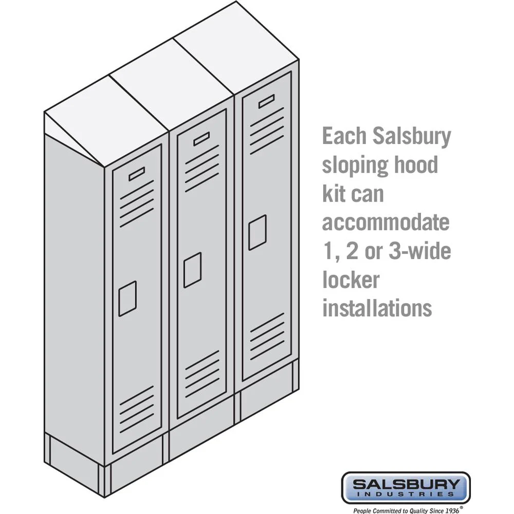 Sloping Hood - for up to (3) 18 Inch Wide Lockers - 21 Inch Deep by Salsbury - Image 2