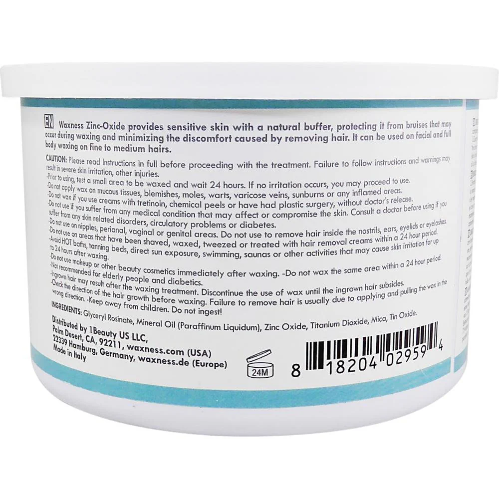 Spa Choice Zinc Oxide Creamy Soft Wax Tin / Case of 8 - 14 oz. - 397 Grams per Can by Waxness - Image 3