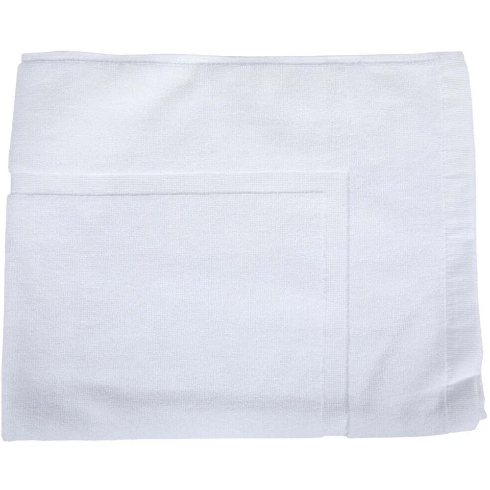Sposh Locker Room Bath Mat - 100% Combed Ring Spun Cotton 600 GSM - WHITE / 25"W x 30"L