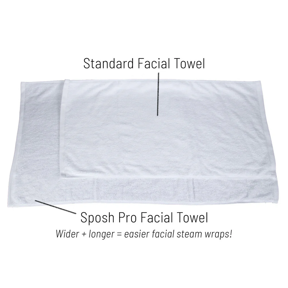 Sposh Professional Facial Towel - White - 400 GSM / 20" x 40" - Image 3