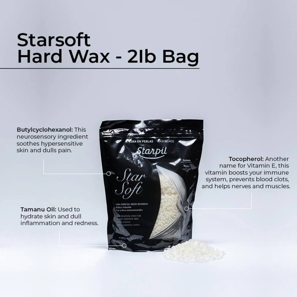 Starpil Starsoft Film Wax - Stripless Hard Wax Microbeads from Spain / 1 Kg. (2.2 Lbs.) Bag of Beads X 2 Bags = 2 Kg. (4.4 Lbs.) Case - Image 5