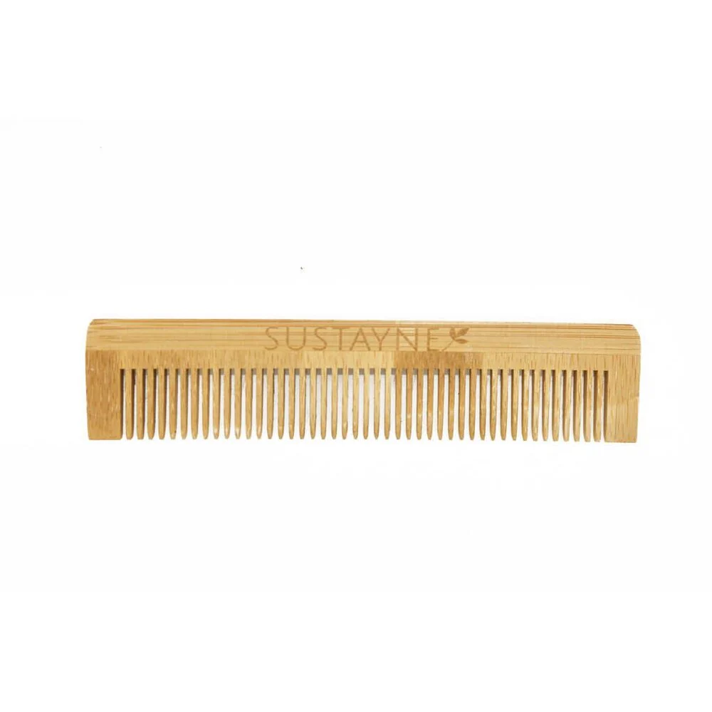 Sustayne Hair Comb - Bamboo - 5" / Case of 250 Count - Individually Packaged