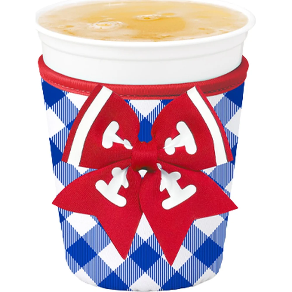 Swig Life Coolie - Small Iced Cup - Royal & Red Gingham