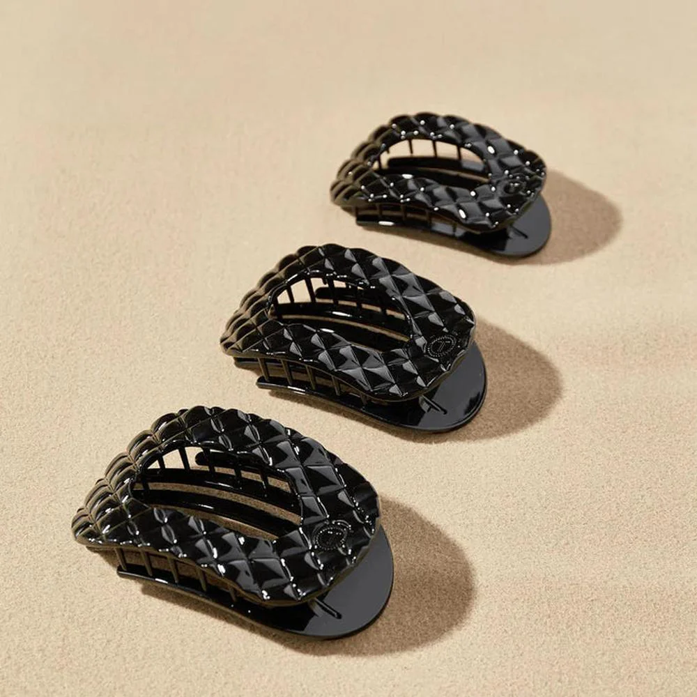 Teleties Flat Clip Round Quilt Medium - Jet Black - Image 3