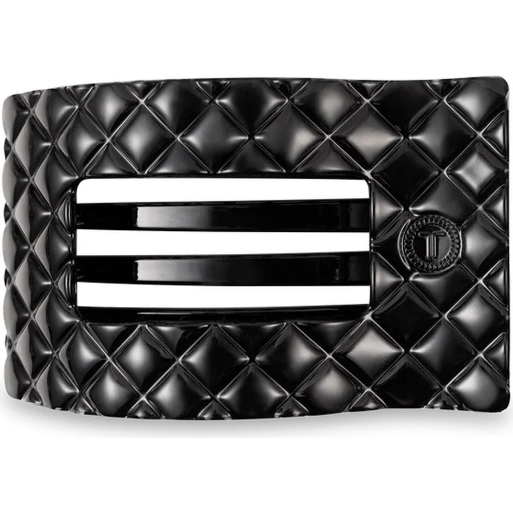 Teleties Flat Rectangle Quilt Clip Large - Jet Black